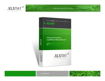Introduction  Outline  XLSTAT Presentation  Excel and XLSTAT  Users  A modular application
