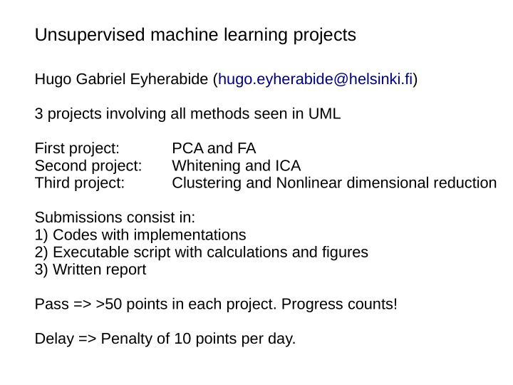 unsupervised machine learning projects
