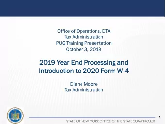 20  2019  9 Year End  r End P  Processing and  nd  Intr  Introduction t  to  o 2020  2020 Form  orm
