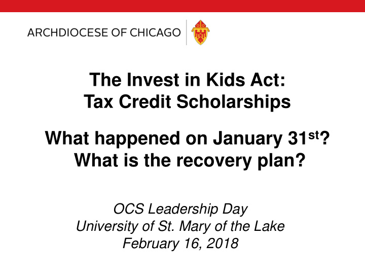 the invest in kids act tax credit scholarships what