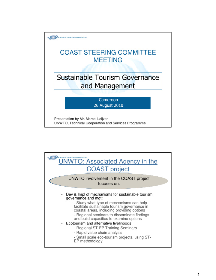 sustainable tourism governance and management