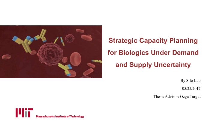 strategic capacity planning for biologics under demand