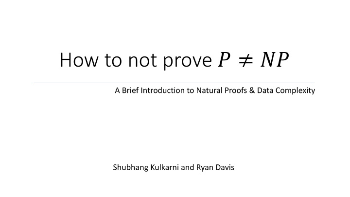 how to not prove