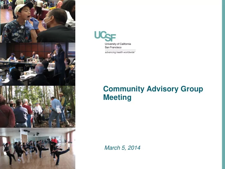 community advisory group meeting