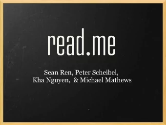 Sean Ren, Peter Scheibel,  Kha Nguyen,  &amp; Michael Mathews   News in a stream   News in a