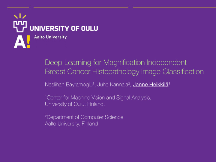 deep learning for magnification independent breast cancer