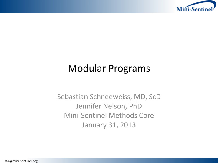modular programs