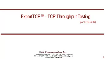 ExpertTCP  - TCP Throughput Testing  (per RFC-6349)  818 West Diamond Avenue - Third Floor,