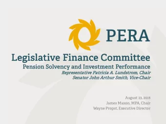 Le  Legis  gisla  lative  e Fin  inan  ance C  e Com  ommit  ittee  e  Pen  ension S  Solven  ency