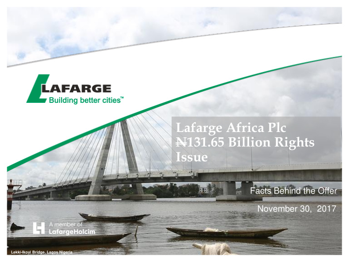 lafarge africa plc n131 65 billion rights issue