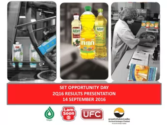 SET OPPORTUNITY DAY  2Q16 RESULTS PRESENTATION  14 SEPTEMBER 2016  Disclaimer  Certain forward