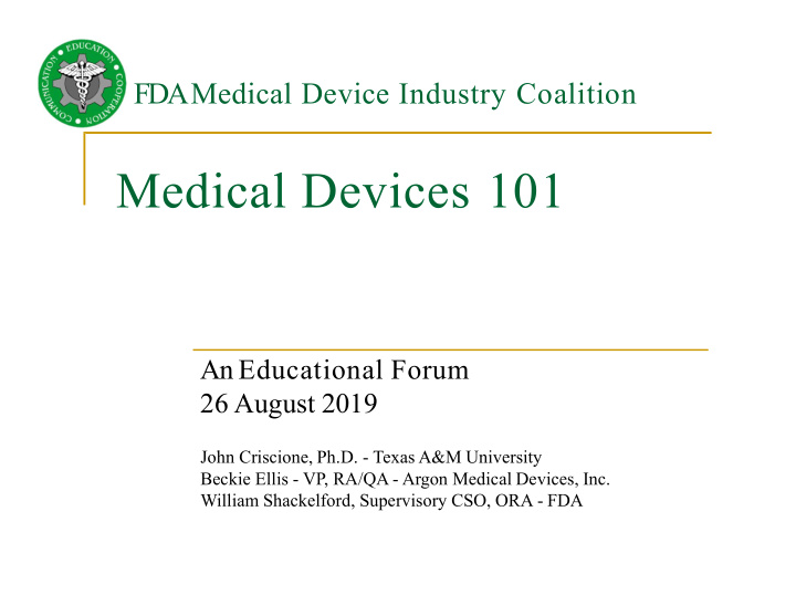 medical devices 101