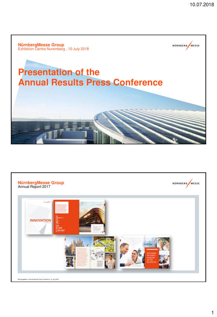 presentation of the annual results press conference