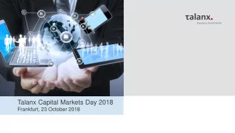 Talanx Capital Markets Day 2018  Frankfurt, 23 October 2018  I  Group Strategy  II  III  IV  V  VI