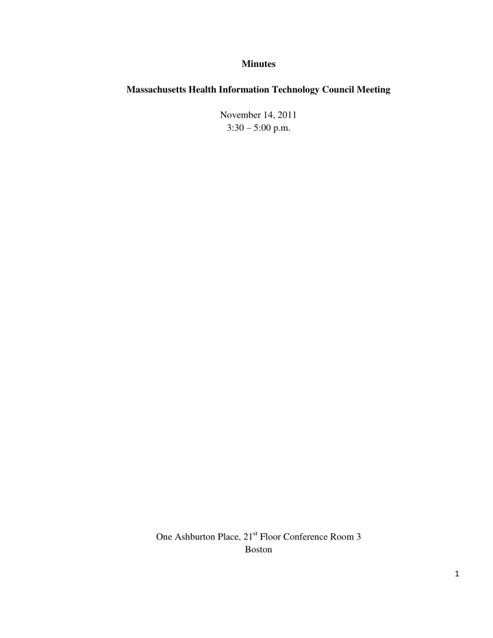 minutes massachusetts health information technology