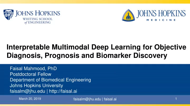interpretable multimodal deep learning for objective