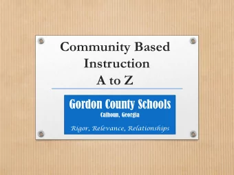 Instruction  A to Z  Gordon County Schools  Calhoun, Georgia  Rigor, Relevance, Relationships