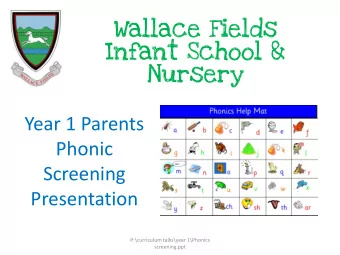 Phonic  Screening  Presentation  P:\curriculum talks\year 1\Phonics  screening.ppt  Phonics