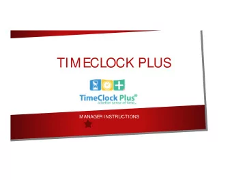 TIMECLOCK PLUS  MANAGER INSTRUCTIONS  LOGGING ON TO TCP