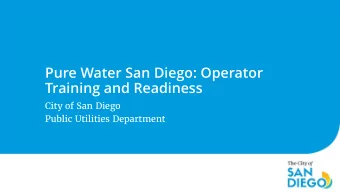 Training and Readiness  City of San Diego  Public Utilities Department Pure Water  Training and