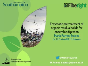 Enzym  zymatic  atic pret  etre  reatm  atment  nt of  organ  anic  ic residu  dual  al solids  ds