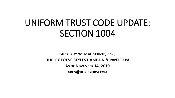 uniform trust code update sect ction 1004