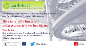R  eview of c limate  adaptation evaluations  T  imo L  eiter  Doctor  al r  esear  cher  , Gr
