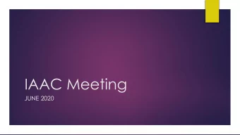 IAAC Meeting  JUNE 2020  Agenda  Messages from NILOA  Excellence in Assessment Designation