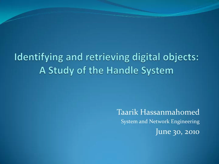 taarik hassanmahomed