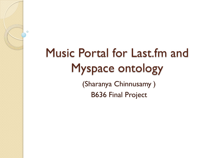 music portal for last fm and myspace ontology