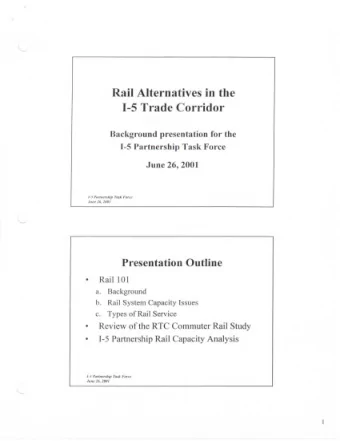 1-5 Trade Corridor Background presentation [01&quot; the T-5 Partnel&quot;ship Task FOI&quot;ce
