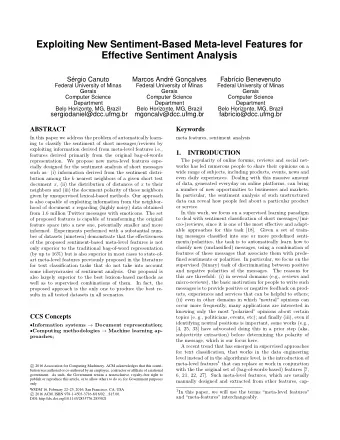 Exploiting New Sentiment-Based Meta-level Features for  Effective Sentiment Analysis  Srgio