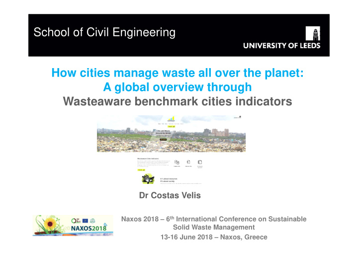school of civil engineering how cities manage waste all