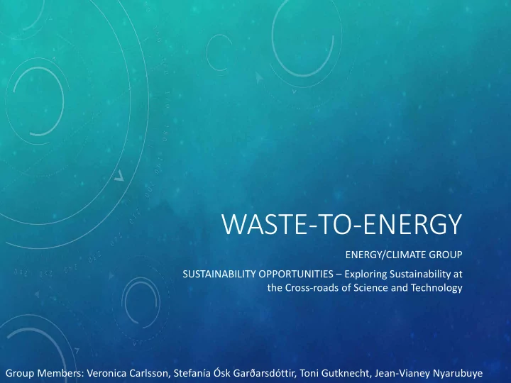 waste to energy