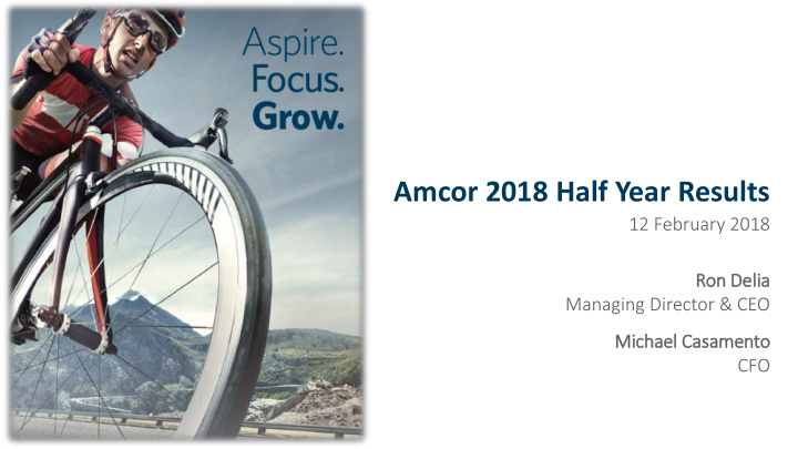 amcor 2018 half year results