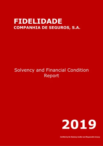 2019  Certified by the Statutory Auditor and Responsible Actuary  Solvency and Financial Condition