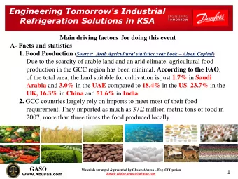 Engineering Tomorrow's Industrial Refrigeration Solutions in KSA  Main driving factors  for doing