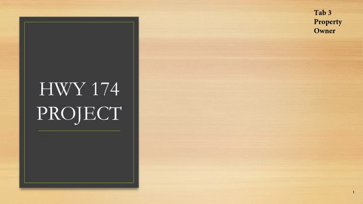 hwy 174 project