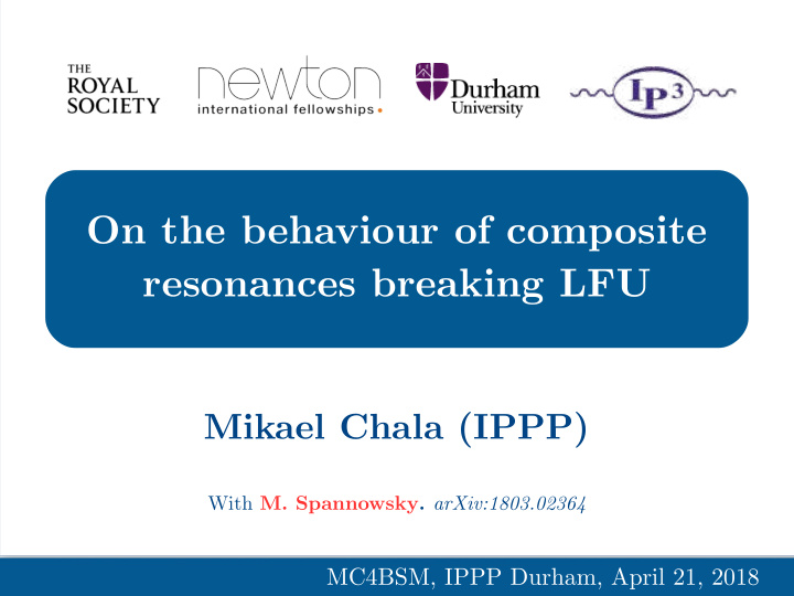 on the behaviour of composite resonances breaking lfu