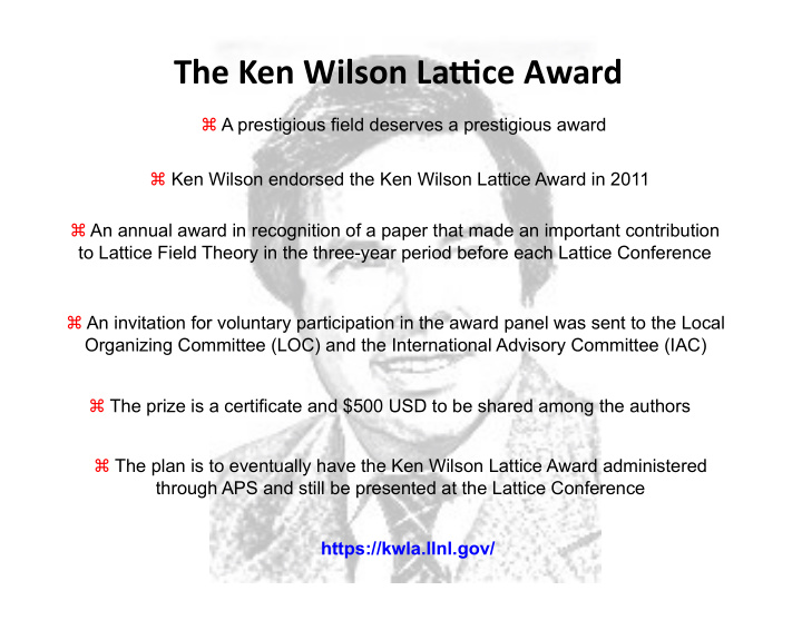 the ken wilson la ce award