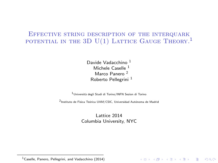 effective string description of the interquark