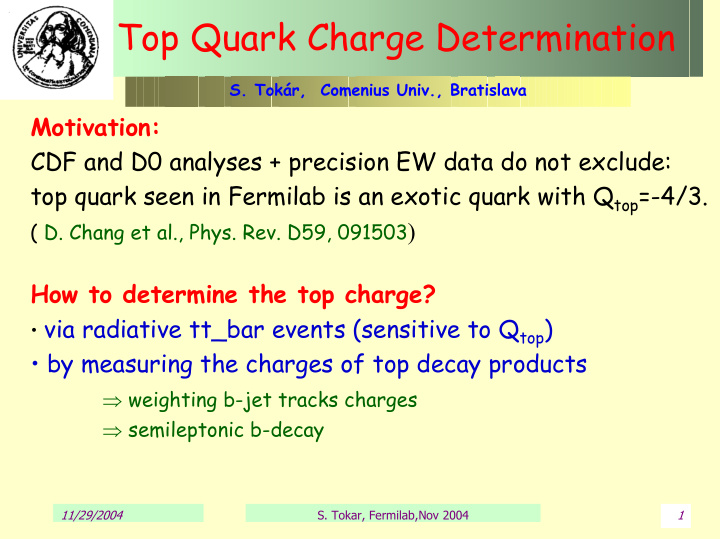 top quark charge determination