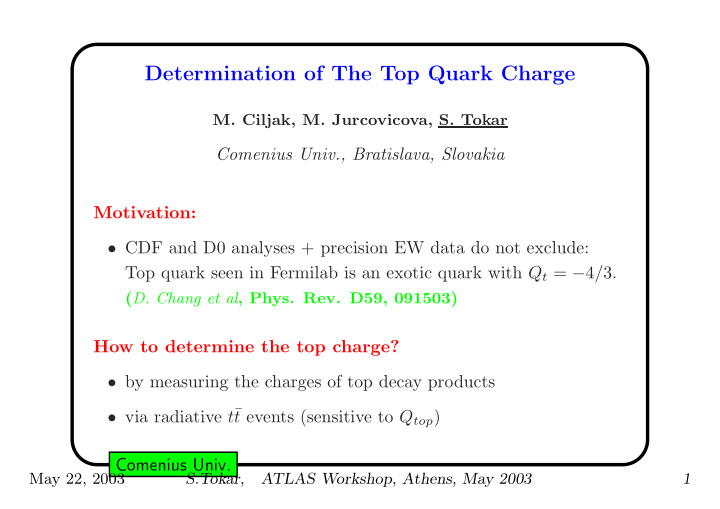 determination of the top quark charge