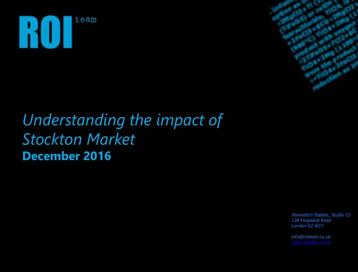 understanding the impact of stockton market