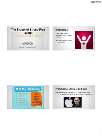 The Breath of Stress-Free  Introduction:  Living:  Dum Spiro Spero!  While I Breathe I