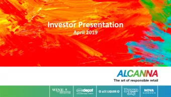 Investor Presentation  April 2019  Caution  on c  con  once  cerning f  for  orward-look  ooking s