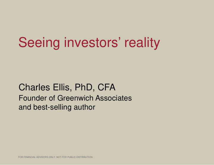seeing investors reality