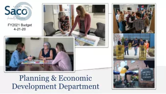 Planning &amp; Economic  Development Department  Planning &amp; Economic Development - Highlights