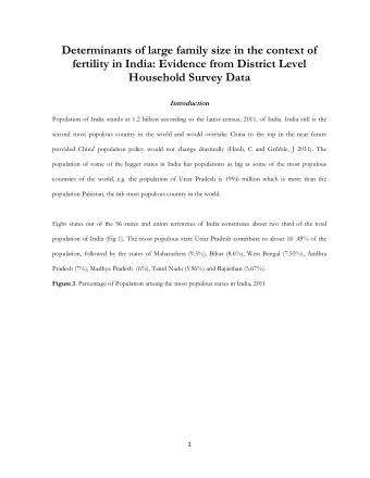 Determinants of large family size in the context of  fertility in India: Evidence from District