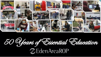 50  50 Yea  Years of Ess  rs of Essen  ential  tial Edu  Educa  cation  tion 2019  2020  Stu